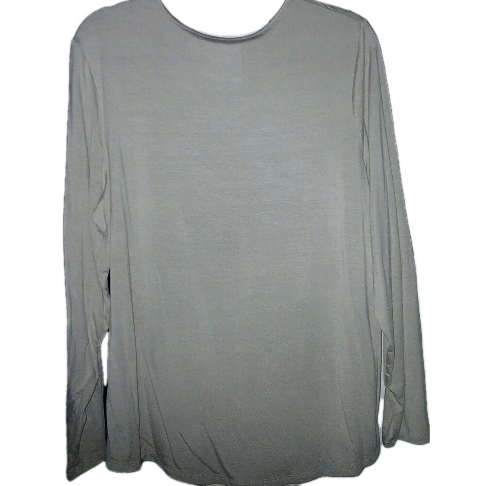 NWT CHICOS Womens 3 XL Karina Shirtail Long Sleeve Knit Top Solid Putty Beige - Picture 2 of 9